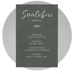Papírové svatební menu YVONE