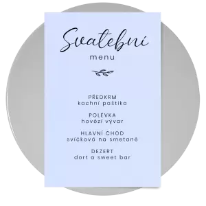 Papírové svatební menu YVONE