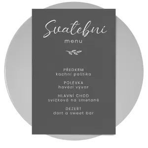 Papírové svatební menu YVONE