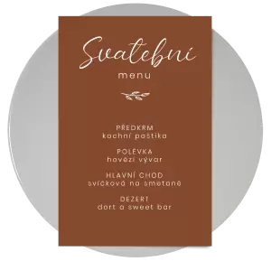 Papírové svatební menu YVONE