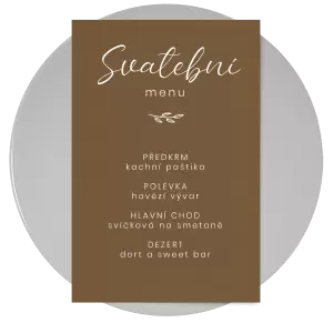 Papírové svatební menu YVONE