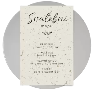 Papírové svatební menu YVONE