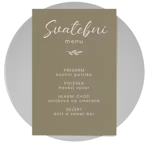 Papírové svatební menu YVONE