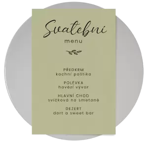 Papírové svatební menu YVONE