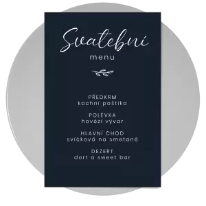 Papírové svatební menu YVONE