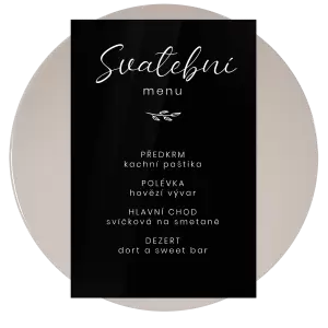 Plexi svatební menu YVONE