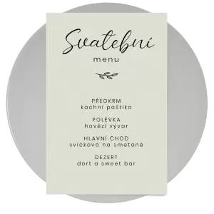 Papírové svatební menu YVONE