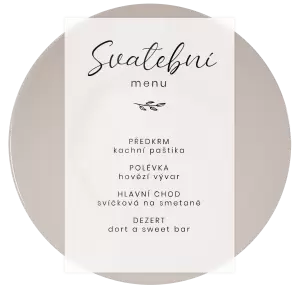 Plexi svatební menu YVONE