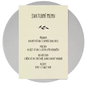 Papírové svatební menu LENNY