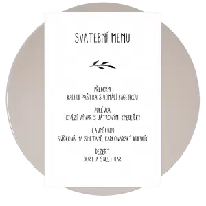 Plexi svatební menu LENNY