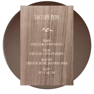 Dřevěné svatební menu LENNY