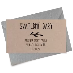 Papírová kartička dary LENNY