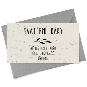 Papírová kartička dary LENNY