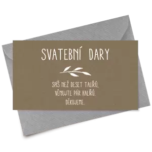 Papírová kartička dary LENNY