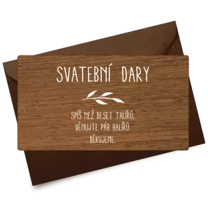 Dřevěná kartička dary LENNY