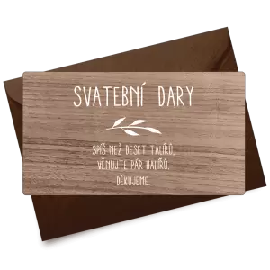 Dřevěná kartička dary LENNY