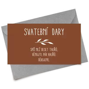 Papírová kartička dary LENNY