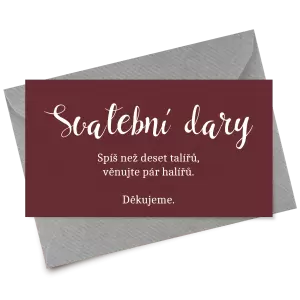 Papírová kartička dary BEATA