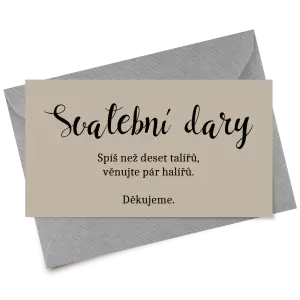 Papírová kartička dary BEATA