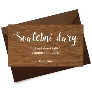 Dřevěná kartička dary BEATA