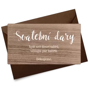Dřevěná kartička dary BEATA