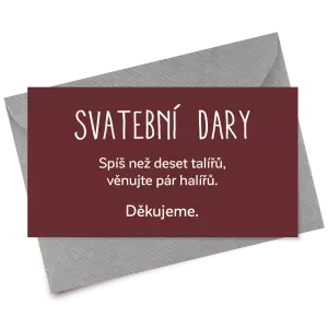 Papírová kartička dary ELENA