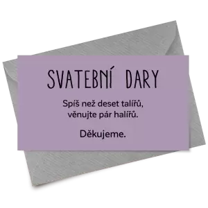 Papírová kartička dary ELENA