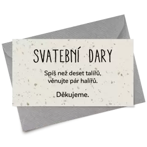 Papírová kartička dary ELENA