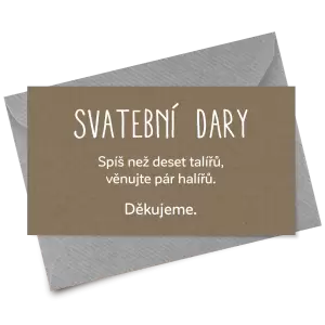 Papírová kartička dary ELENA