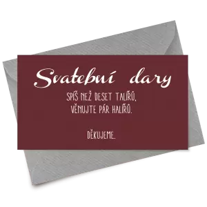 Papírová kartička dary FIONA