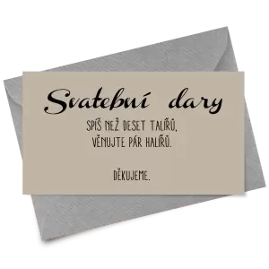 Papírová kartička dary FIONA