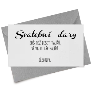 Papírová kartička dary FIONA