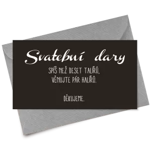 Papírová kartička dary FIONA