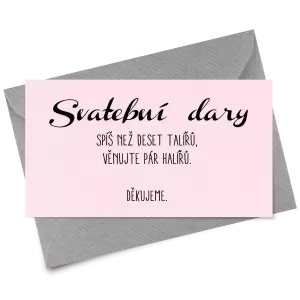 Papírová kartička dary FIONA