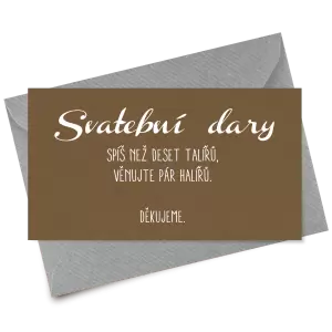 Papírová kartička dary FIONA