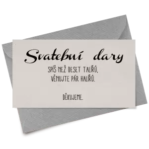 Papírová kartička dary FIONA