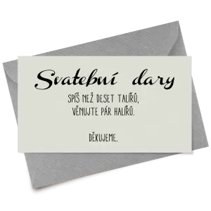 Papírová kartička dary FIONA