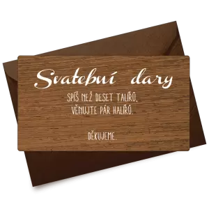 Dřevěná kartička dary FIONA