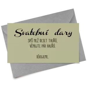 Papírová kartička dary FIONA