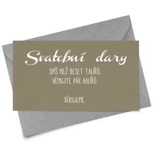 Papírová kartička dary FIONA