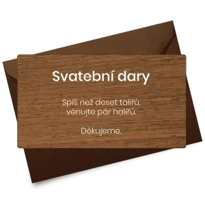 Dřevěná kartička dary HELENA