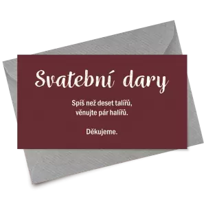 Papírová kartička dary IZABELA