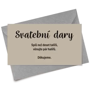 Papírová kartička dary IZABELA