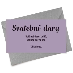 Papírová kartička dary IZABELA