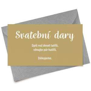 Papírová kartička dary IZABELA