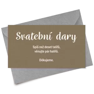 Papírová kartička dary IZABELA