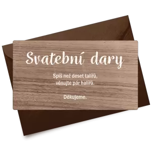 Dřevěná kartička dary IZABELA