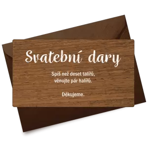 Dřevěná kartička dary IZABELA