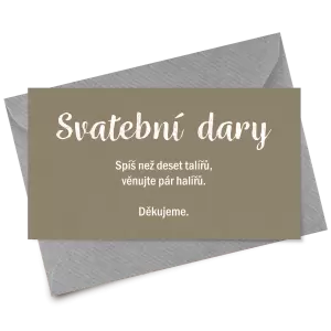 Papírová kartička dary IZABELA