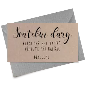Papírová kartička dary JOLANA
